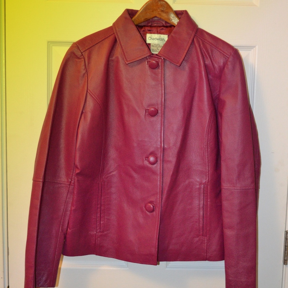 Chadwick's Rose Leather Waist Jacket